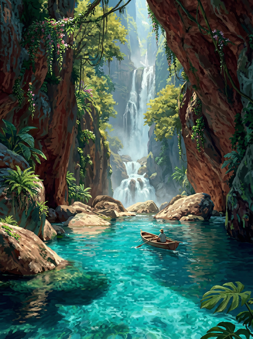 Hidden Canyon Waters (Diamond Painting) Diamond Painting kit