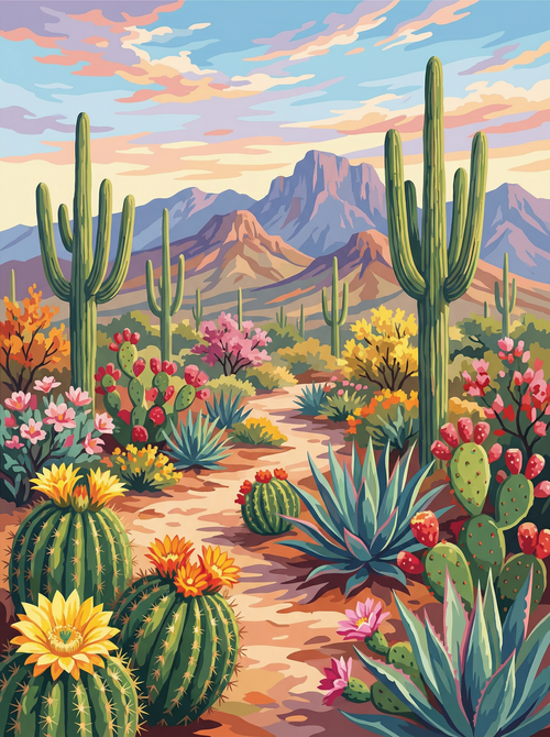 Sonoran Bloom Trail (Diamond Painting) Diamond Painting kit