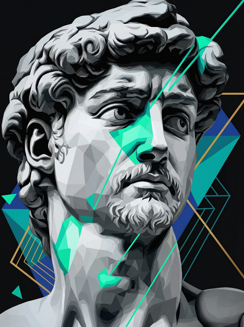 Neon David Portrait