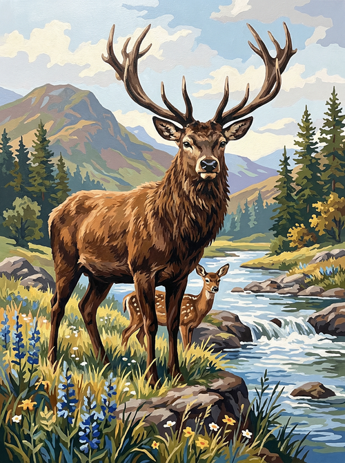 Alpine Stag Serenity (Diamond Painting) Diamond Painting kit
