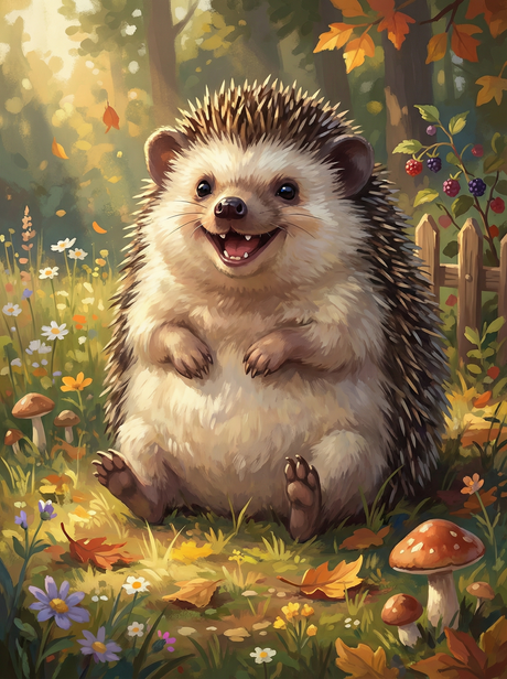 Autumn Hedgehog Delight (Diamond Painting) Diamond Painting kit