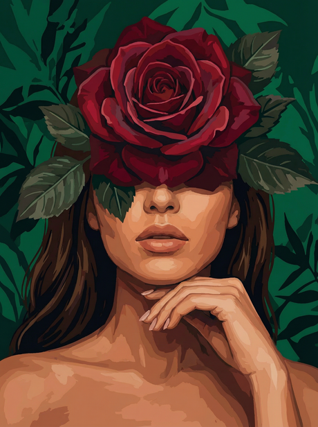 Crimson Rose Reverie Paint by Numbers kit