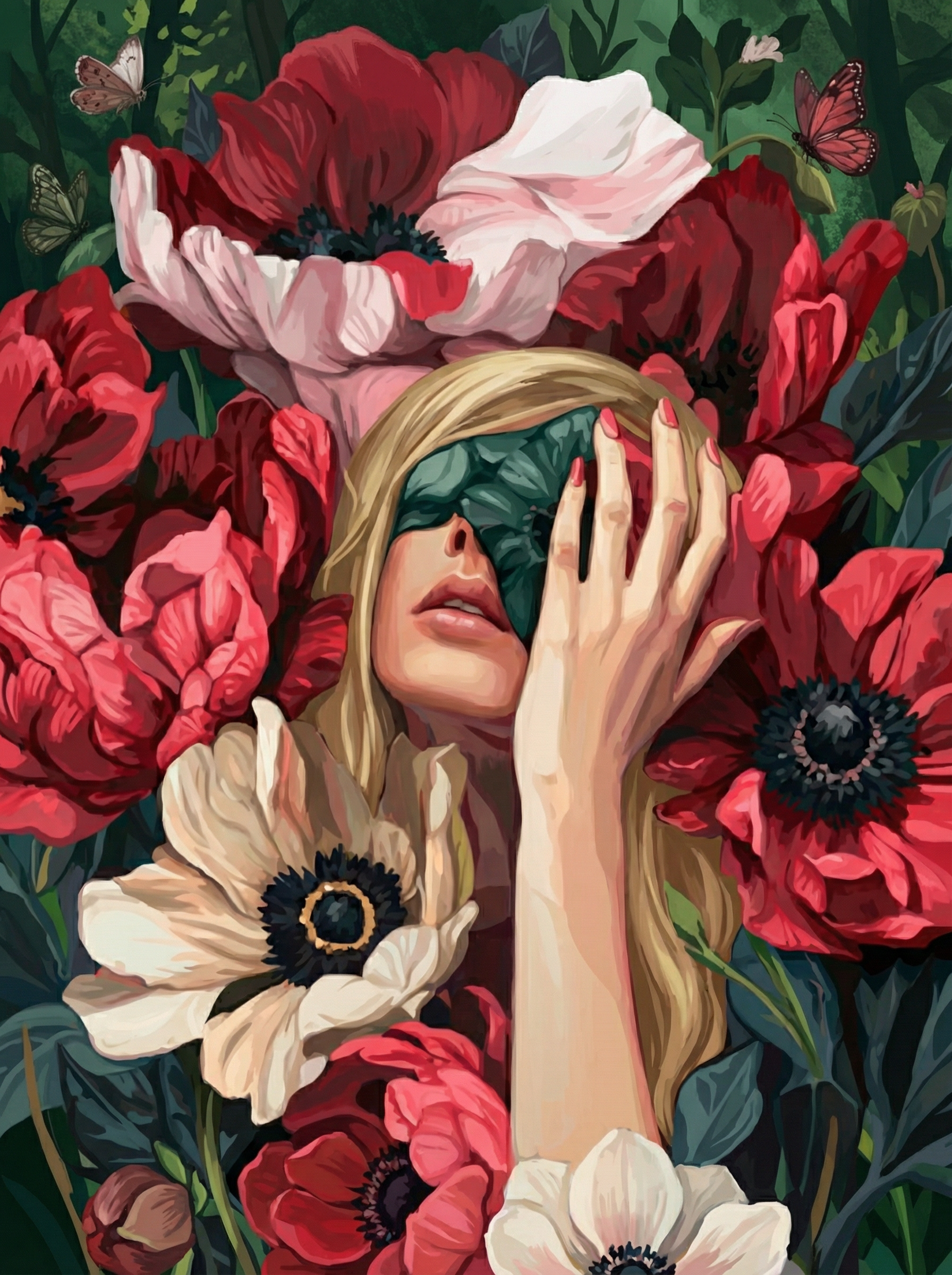 Veiled Poppy Reverie (100 Color Diamond Painting) Diamond Painting kit