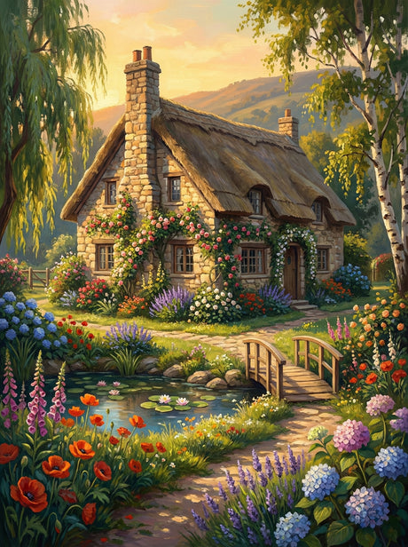 Blooming Garden Cottage (Diamond Painting) Diamond Painting kit