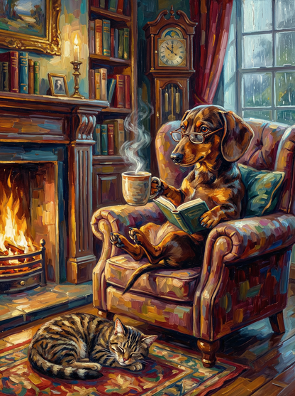 Fireside Bookworm Pup