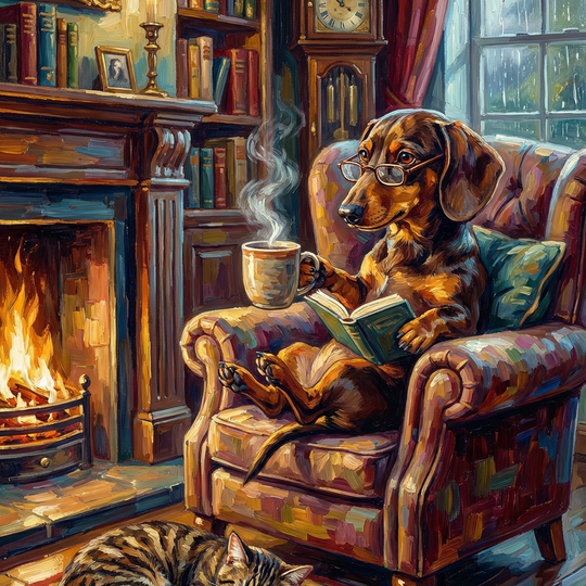 Fireside Bookworm Pup
