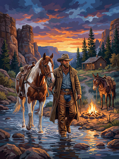 Twilight Canyon Rider (Diamond Painting) Diamond Painting kit