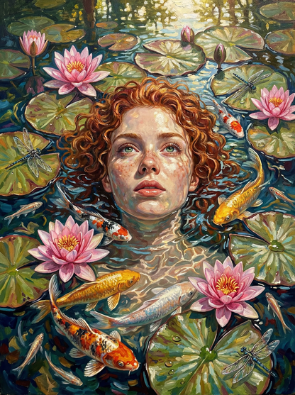 Koi Lily Reverie (Diamond Painting) Diamond Painting kit