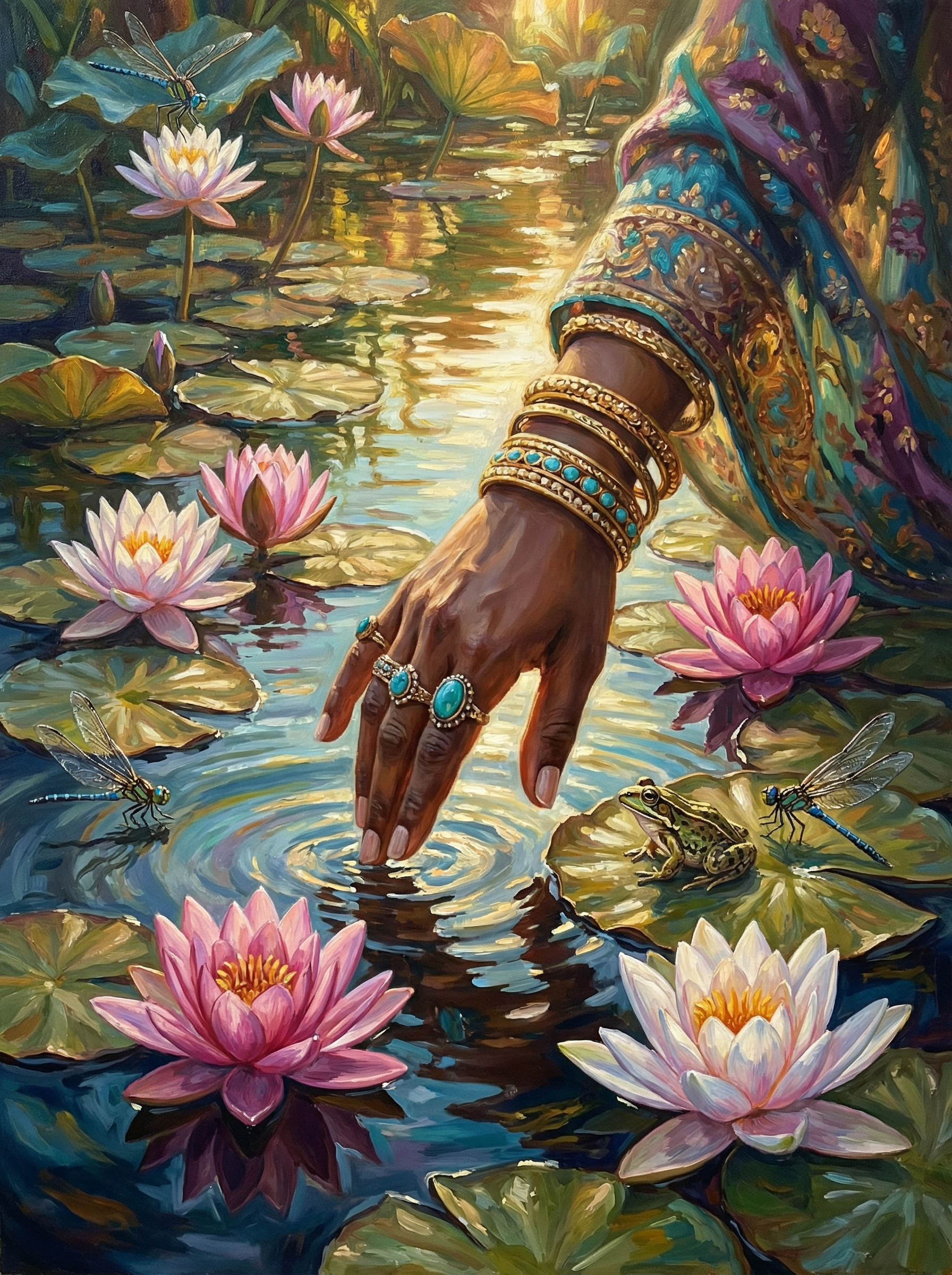 Lotus Pond Whisper (100 Color Diamond Painting) Diamond Painting kit