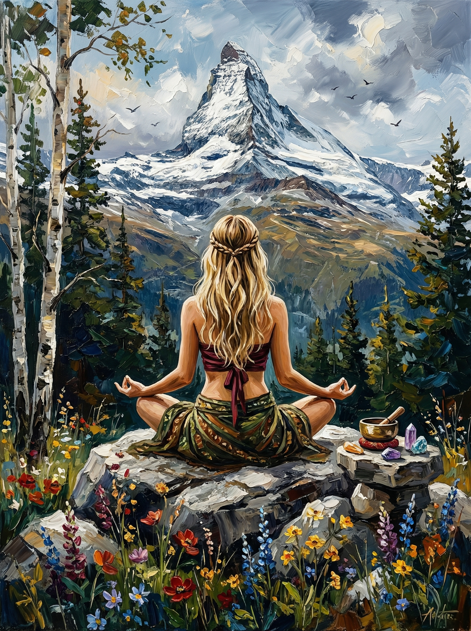 Alpine Meditation (100 Color Diamond Painting)
