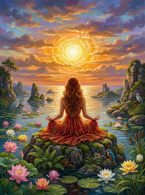 Lotus Sun Meditation (Diamond Painting) Diamond Painting kit