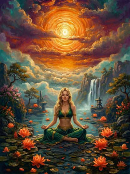 Celestial Lotus Meditation (150 Color Diamond Painting) Diamond Painting kit