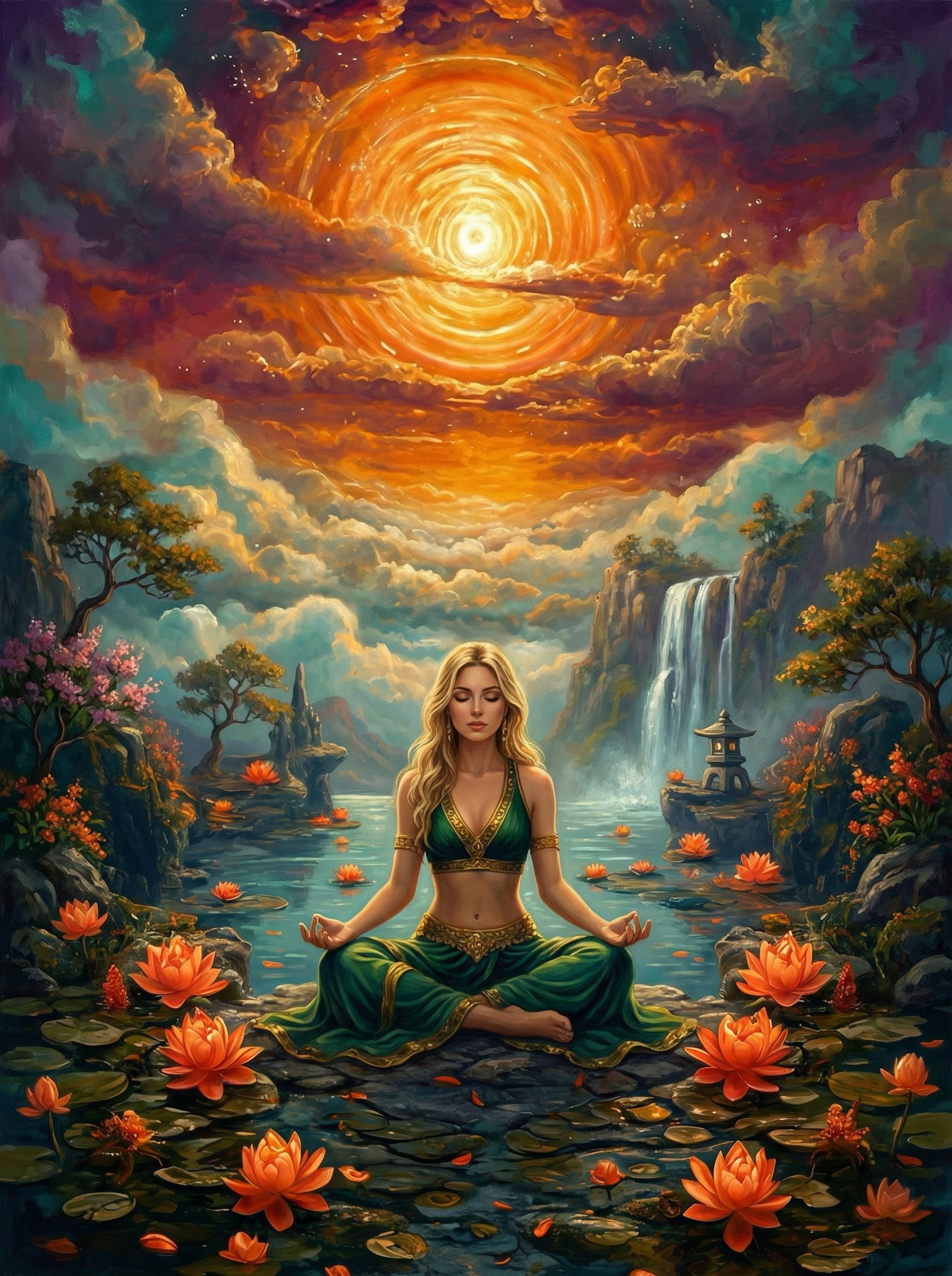 Enchanted Lotus (100 Color Diamond Painting)