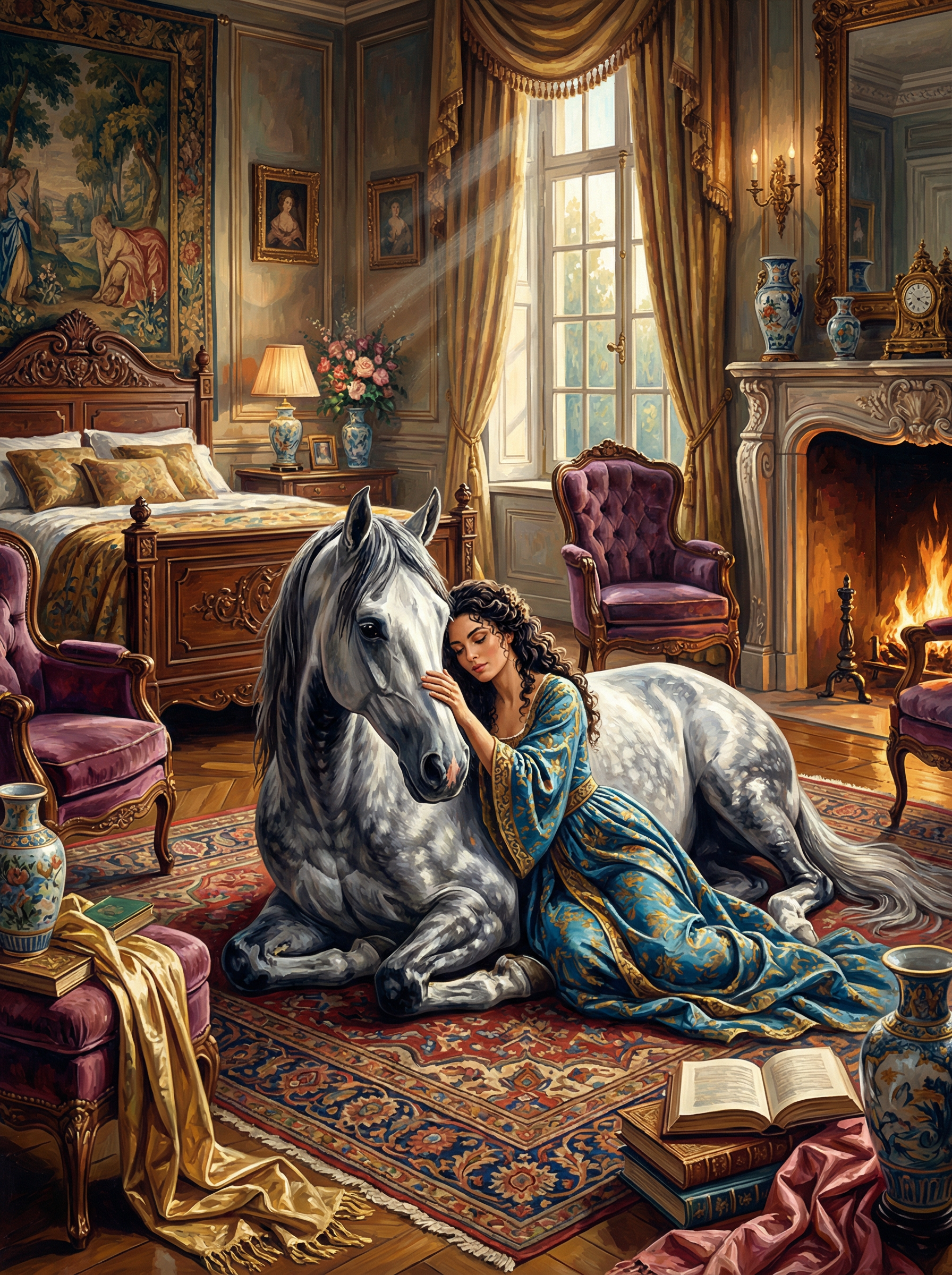 Manor Horse Embrace (Diamond Painting) Diamond Painting kit