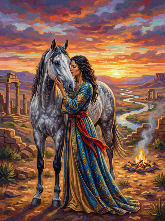Ruins at Dusk (100 Color Diamond Painting)
