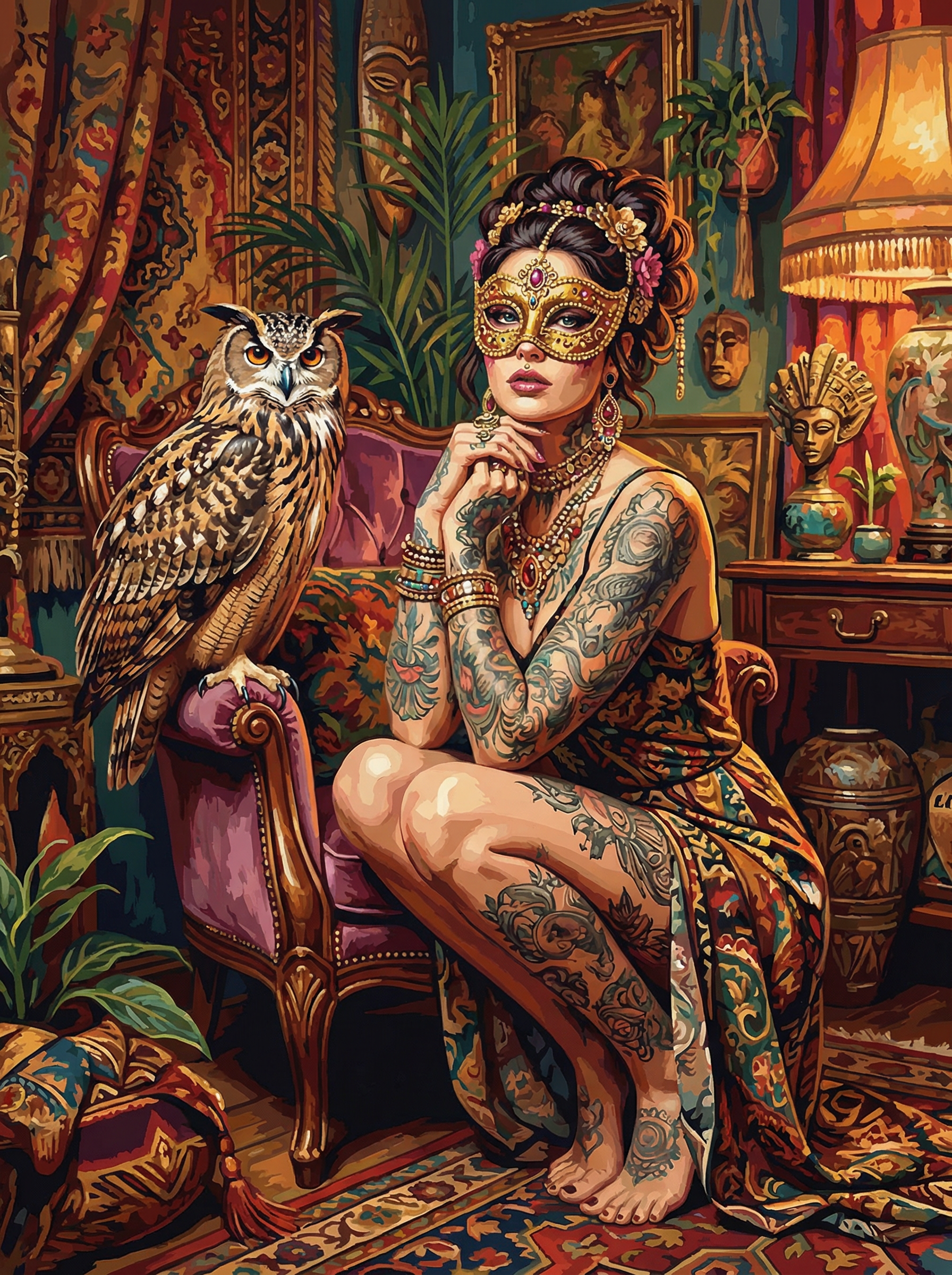 Masked Owl Enchantress (Diamond Painting) Diamond Painting kit