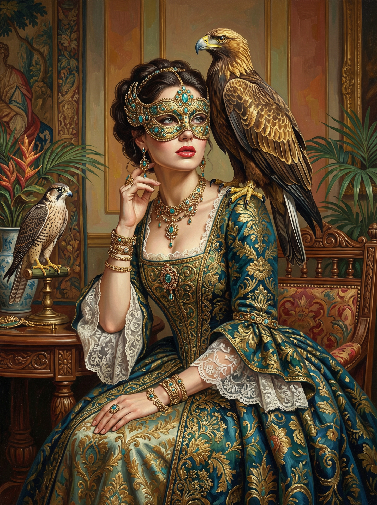 Masquerade Falcon Muse (Diamond Painting) Diamond Painting kit