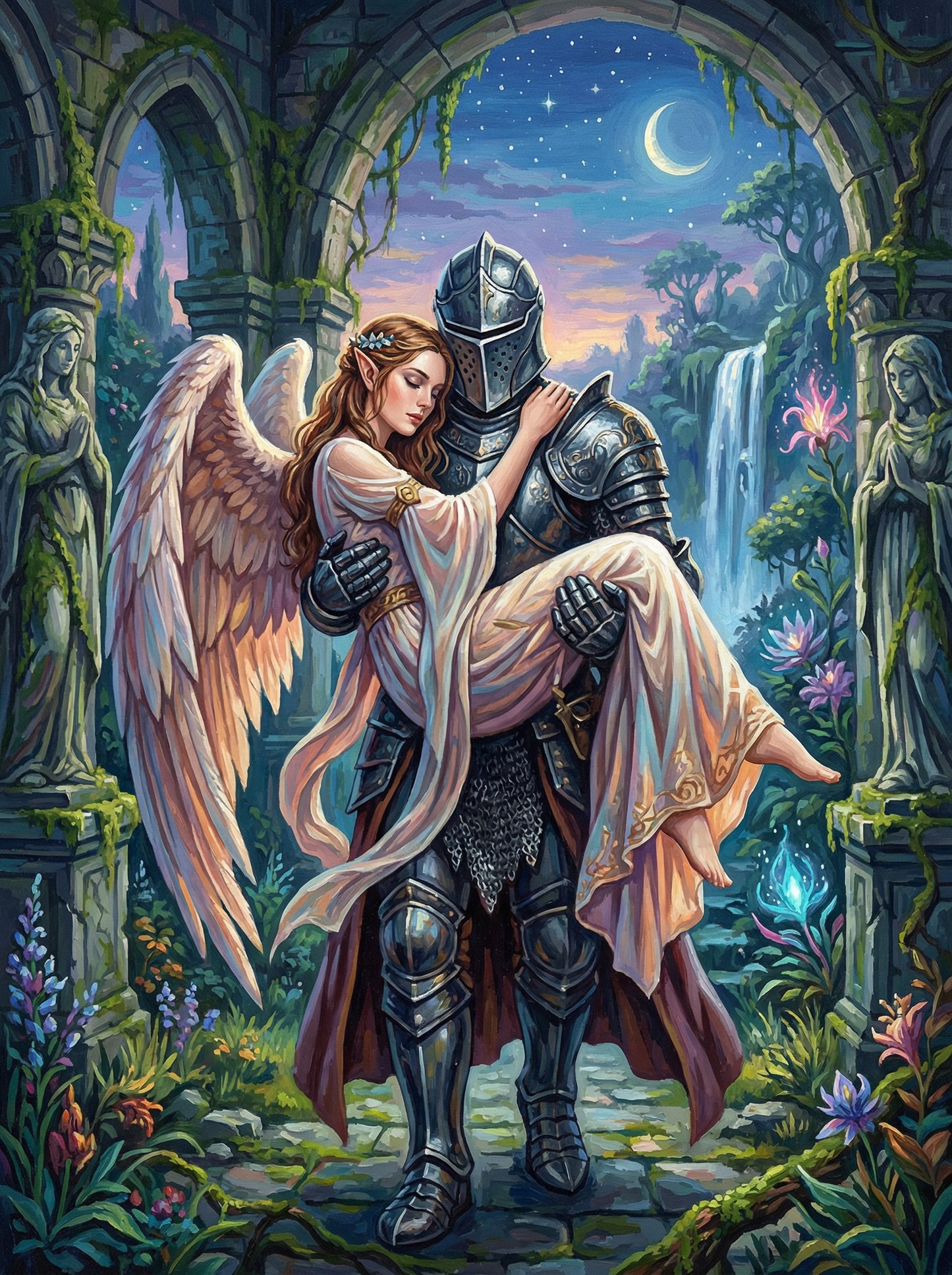 Moonlit Angel’s Embrace (Diamond Painting)