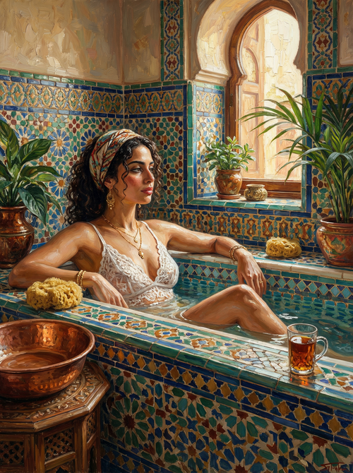 Hammam Serenity (100 Color Diamond Painting) Diamond Painting kit