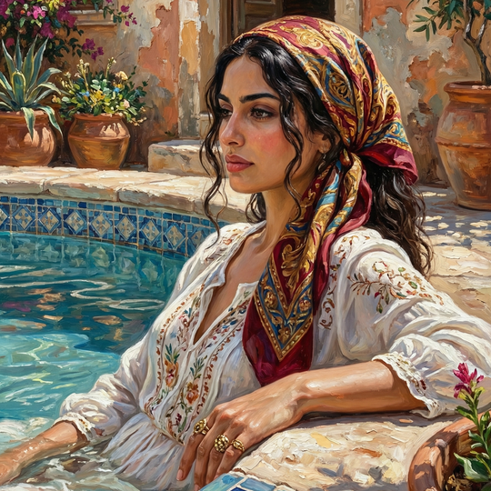 Sunlit Courtyard Reverie