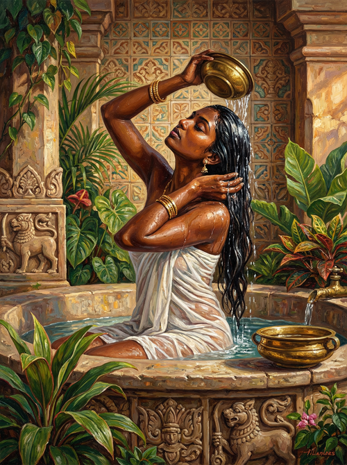 Golden Ritual Bath (Diamond Painting) Diamond Painting kit