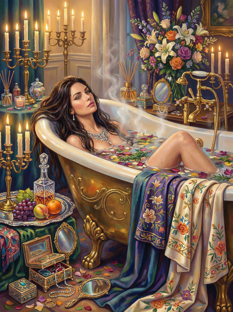 Candlelit Opulent Soak (100 Color Diamond Painting) Diamond Painting kit