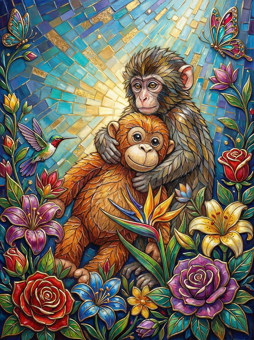 Punch’s Blooming Friendship (100 Color Diamond Painting)
