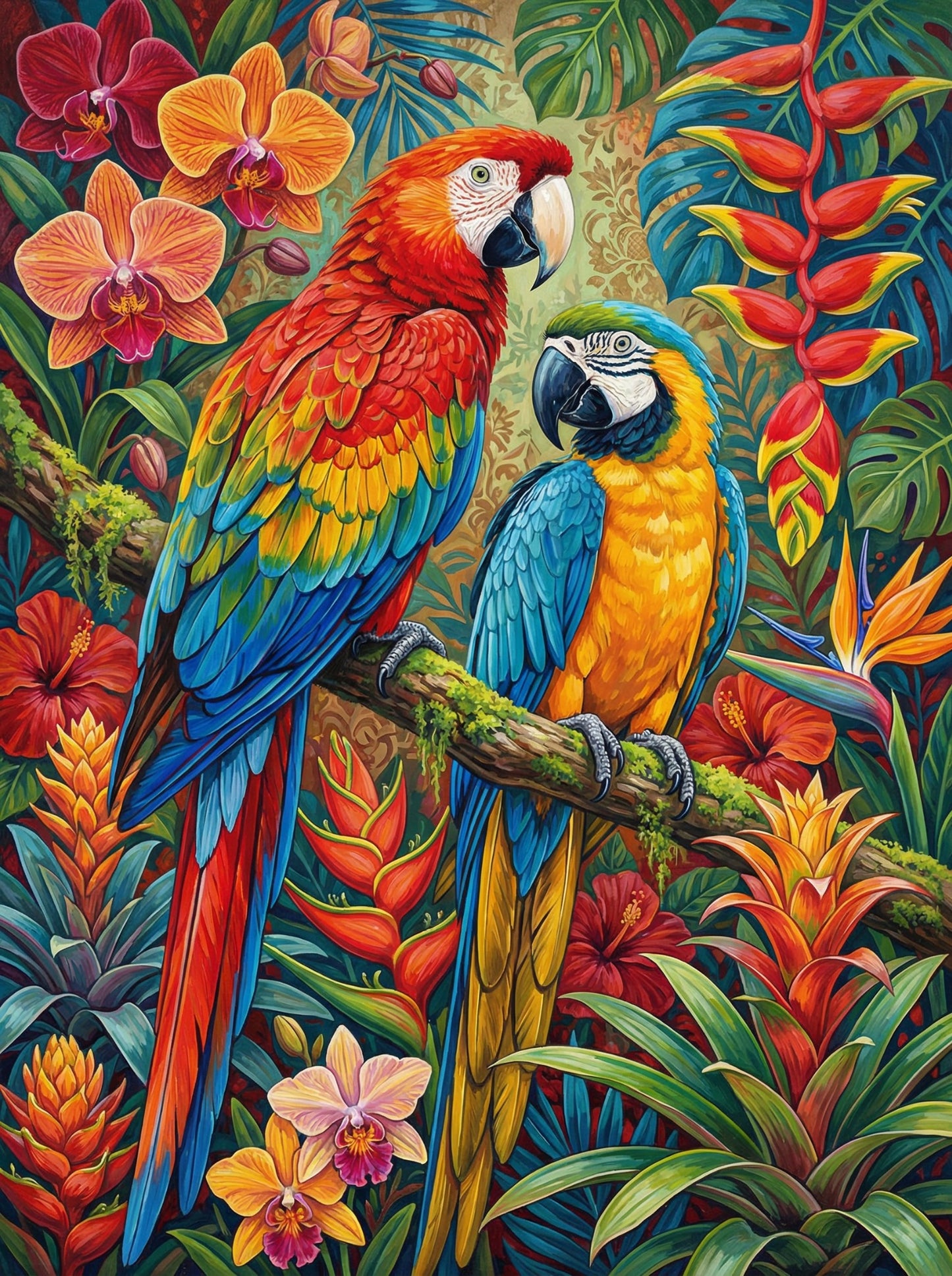 Scarlet Macaw Romance (Diamond Painting)