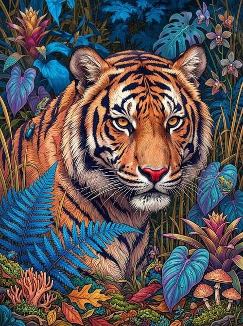 Jungle Tiger Watcher (Diamond Painting)