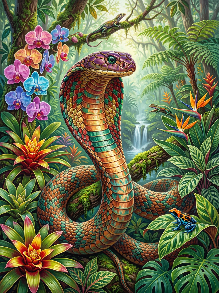 Rainbow Cobra Guardian (100 Color Diamond Painting) Diamond Painting kit