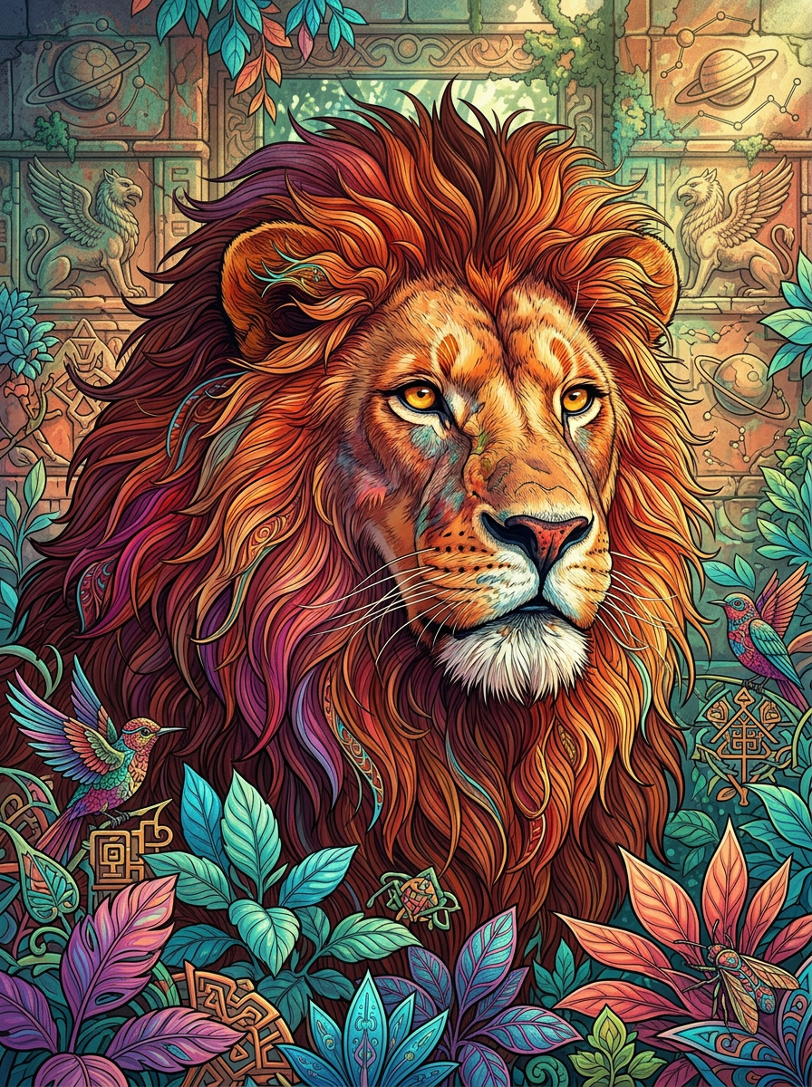 Mystic Jungle Lion (Diamond Painting) Diamond Painting kit