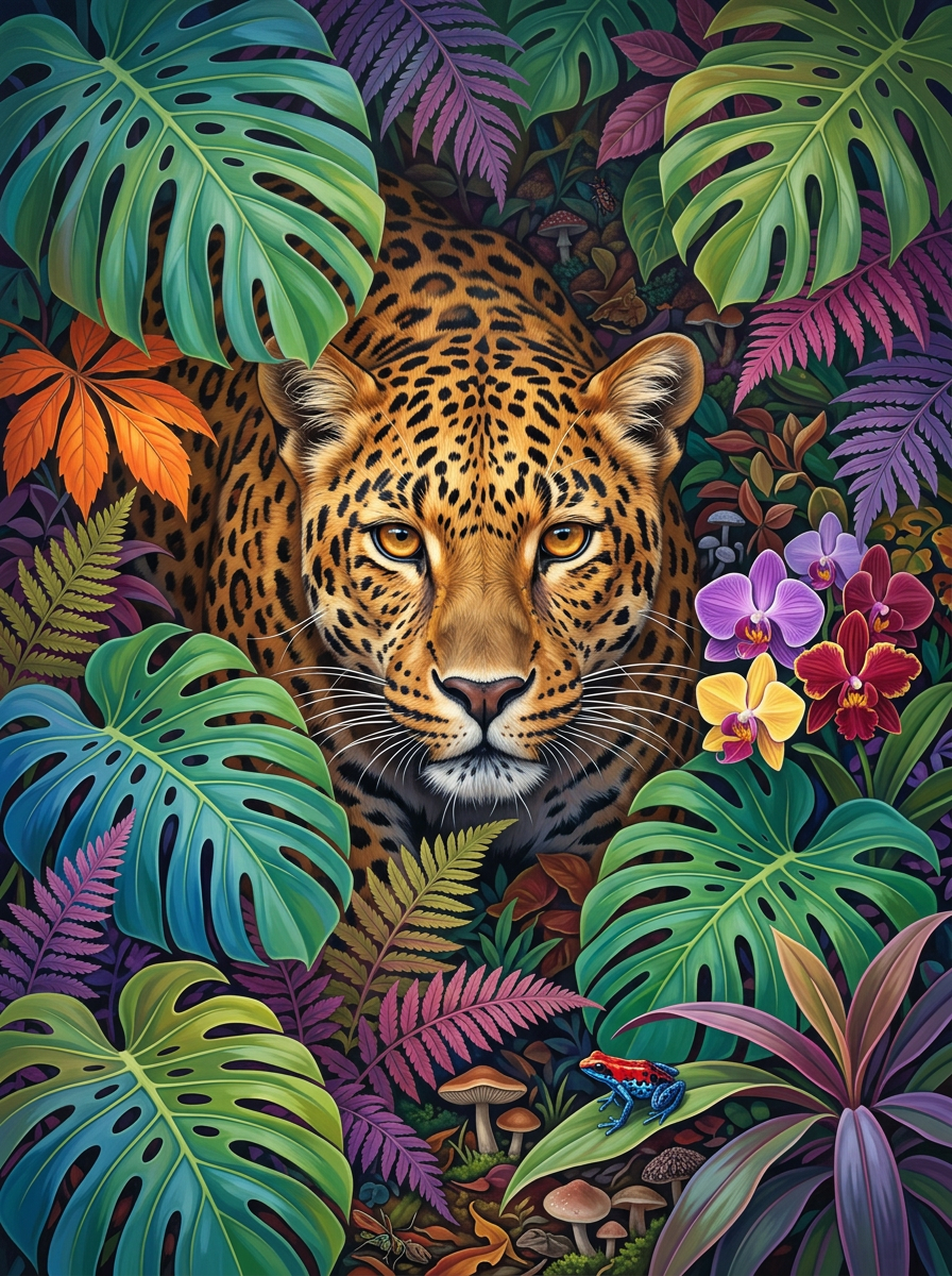 Hidden Jungle Leopard (Diamond Painting) Diamond Painting kit