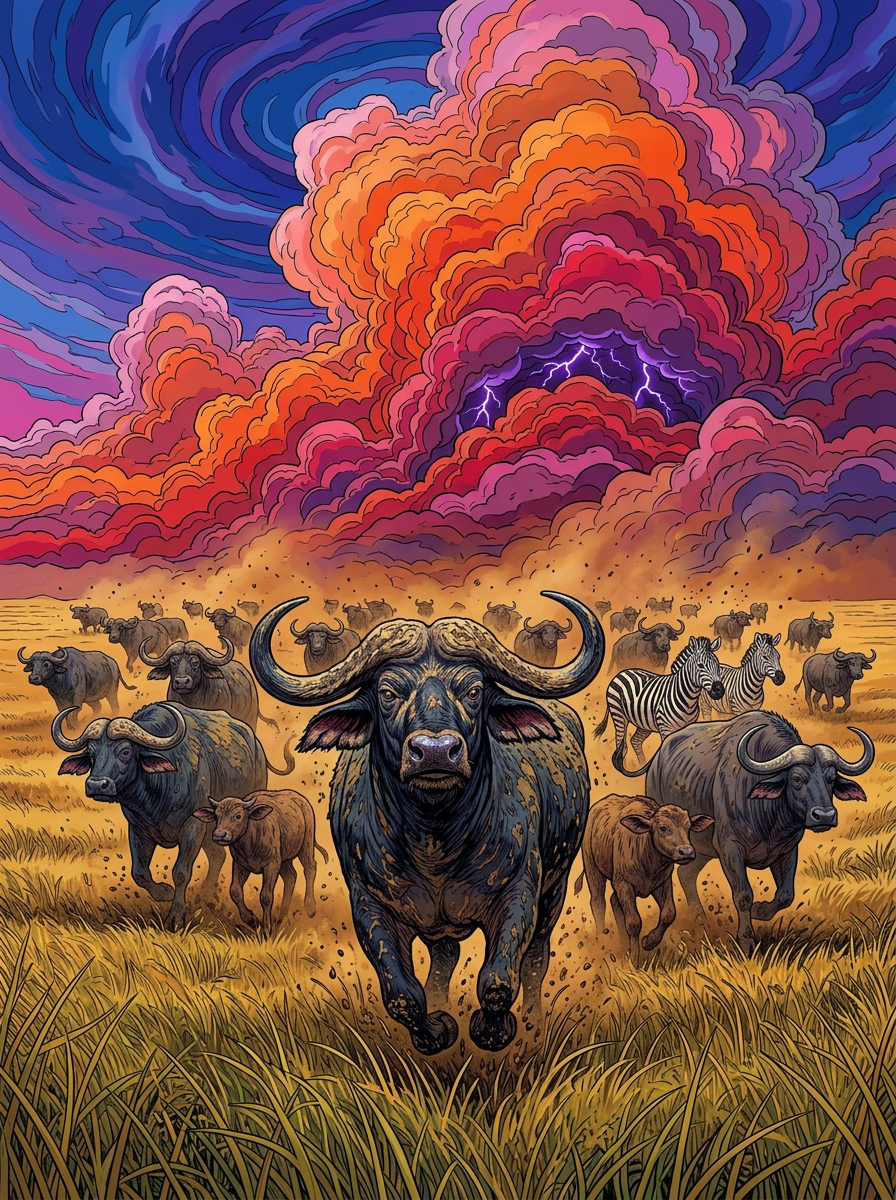 Thunderstorm Plains Buffalo (Diamond Painting) Diamond Painting kit