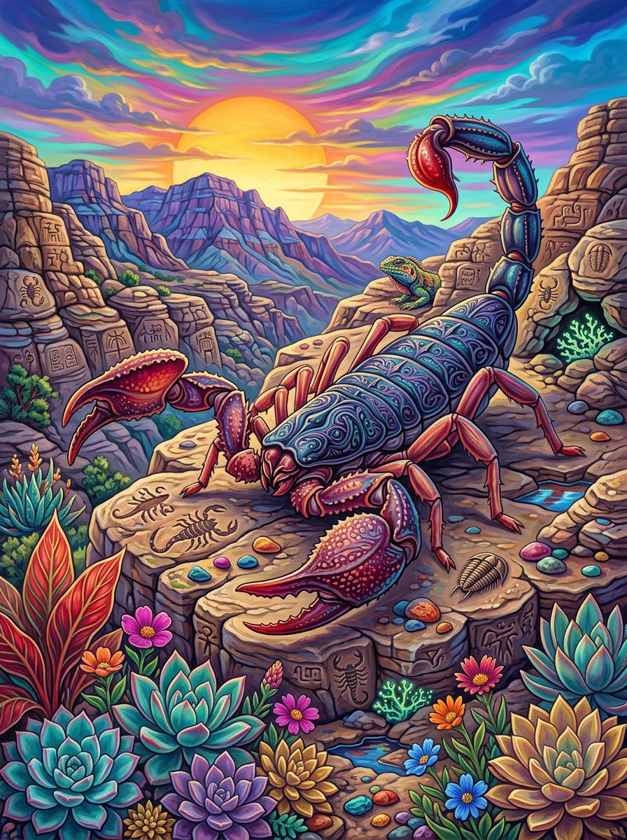 Sunset Canyon Scorpion (100 Color Diamond Painting) Diamond Painting kit