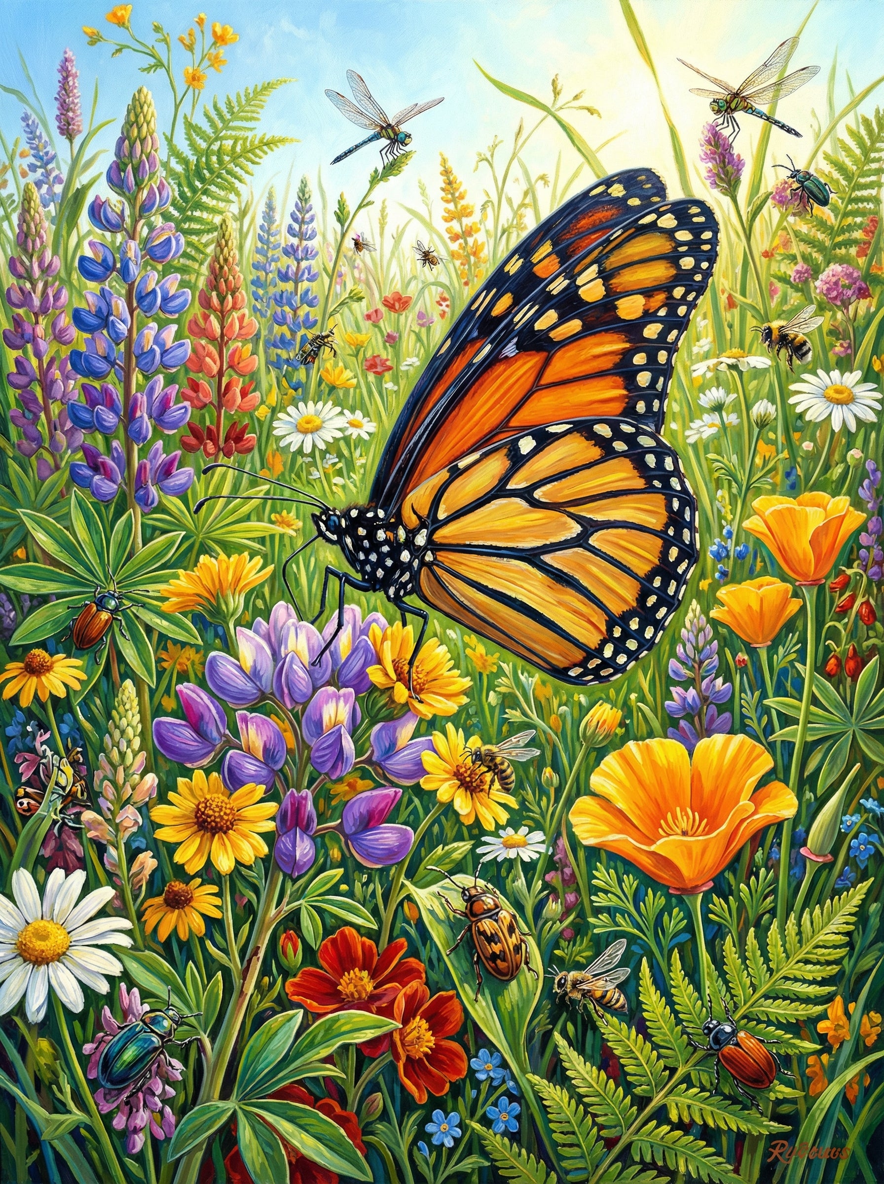 Monarch Meadow Harmony (Diamond Painting)