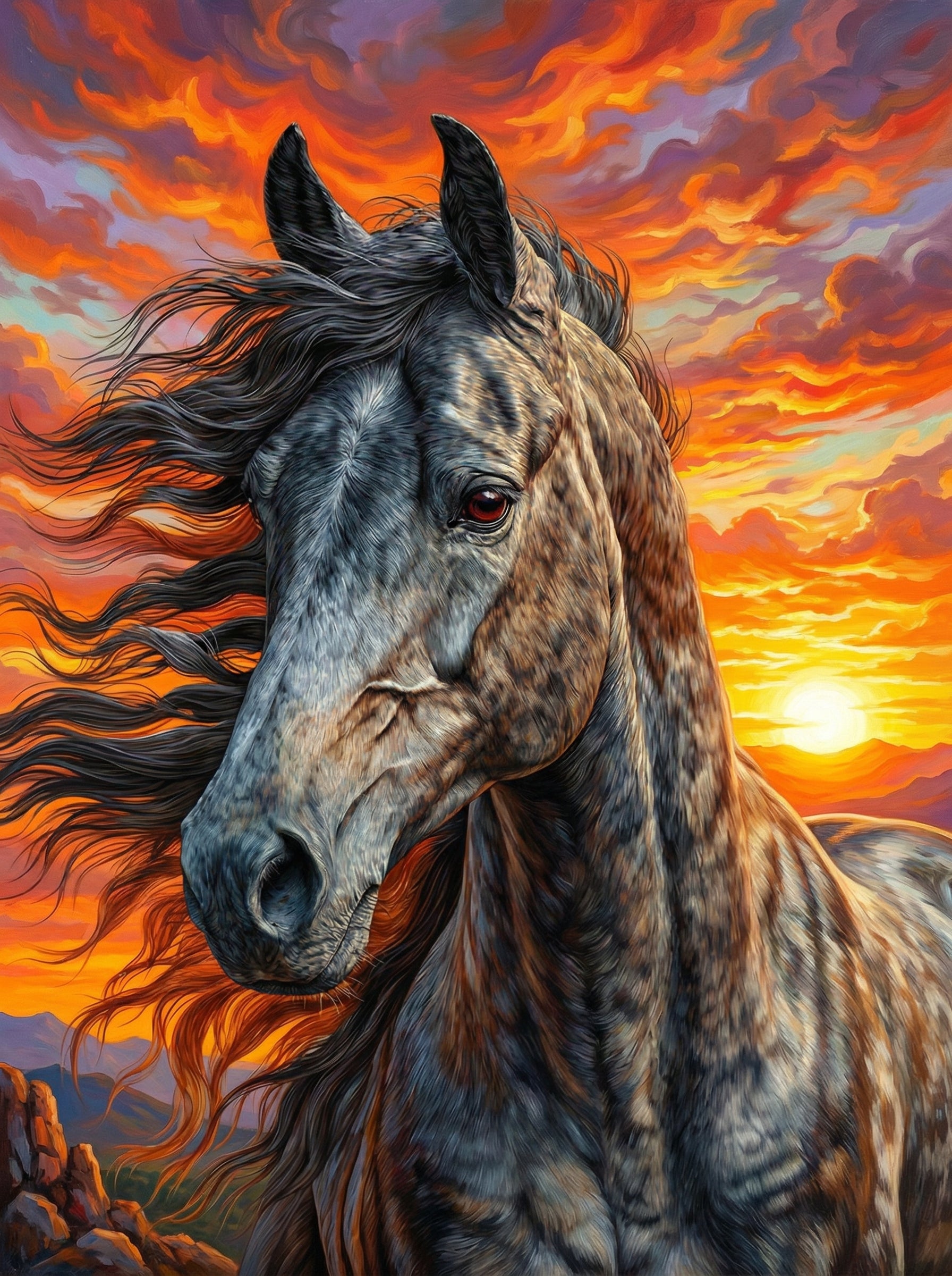 Wildfire Sky Horse (Diamond Painting) Diamond Painting kit
