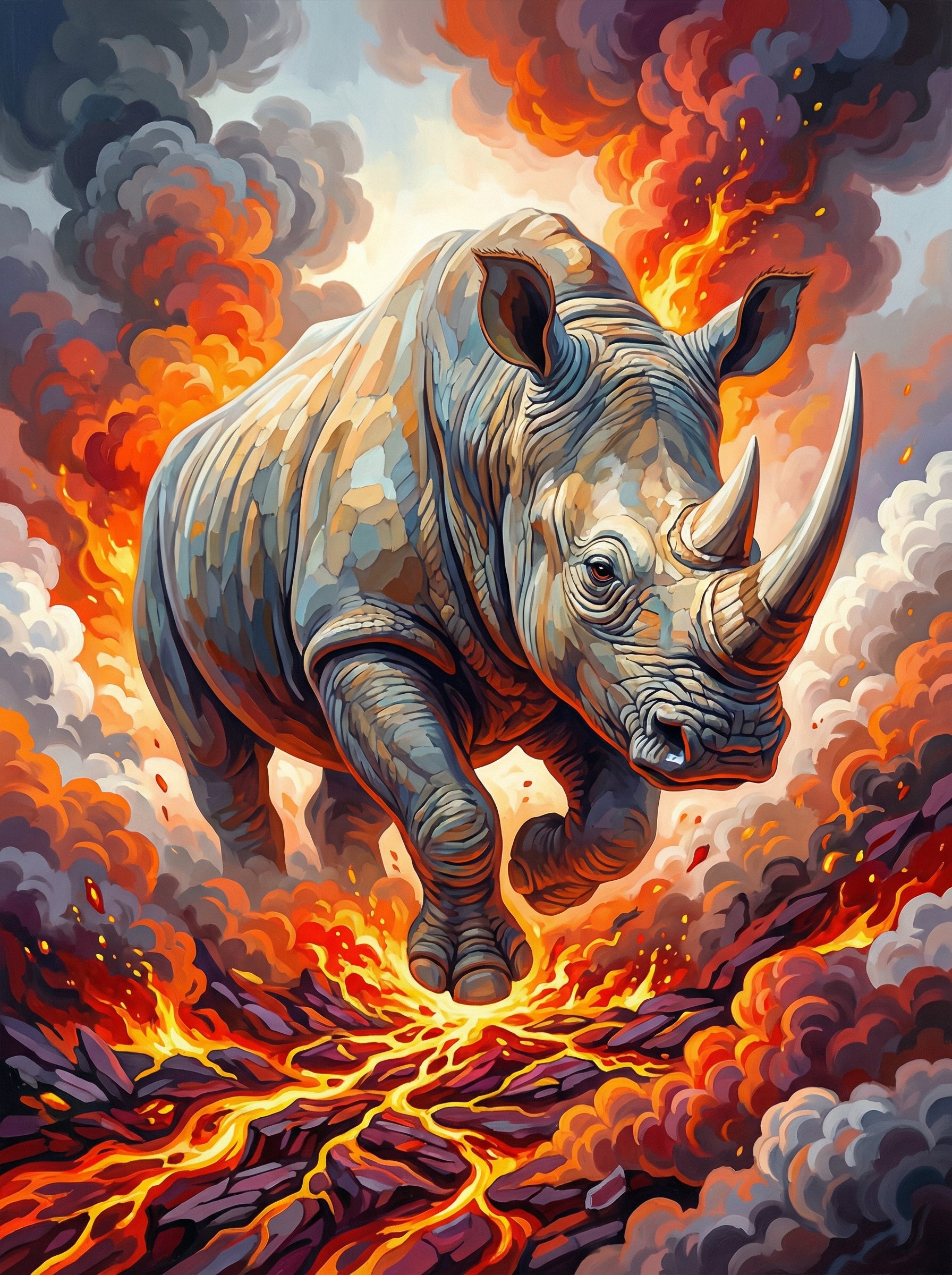 Volcanic Fury Rhino (Diamond Painting) Diamond Painting kit