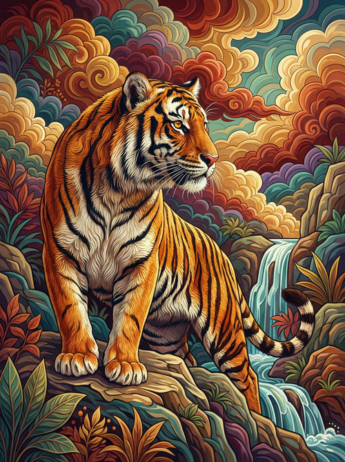 Majestic Falls Tiger (Diamond Painting) Diamond Painting kit