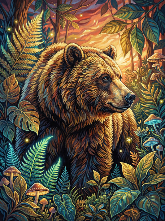 Twilight Forest Bear (Diamond Painting)