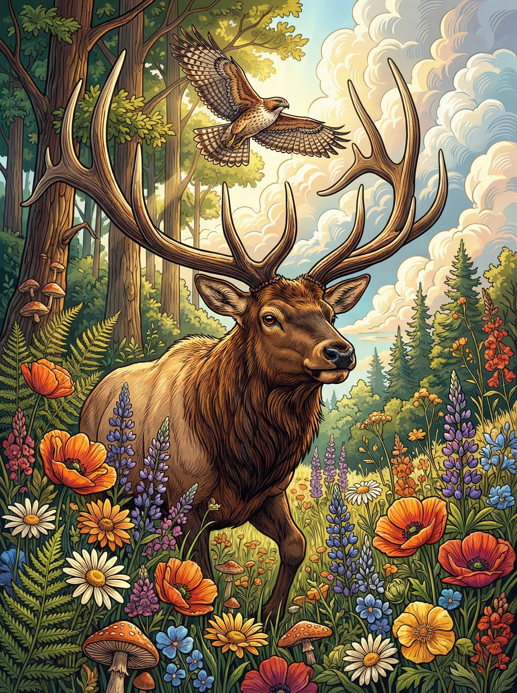 Meadow Crown Elk (Diamond Painting) Diamond Painting kit