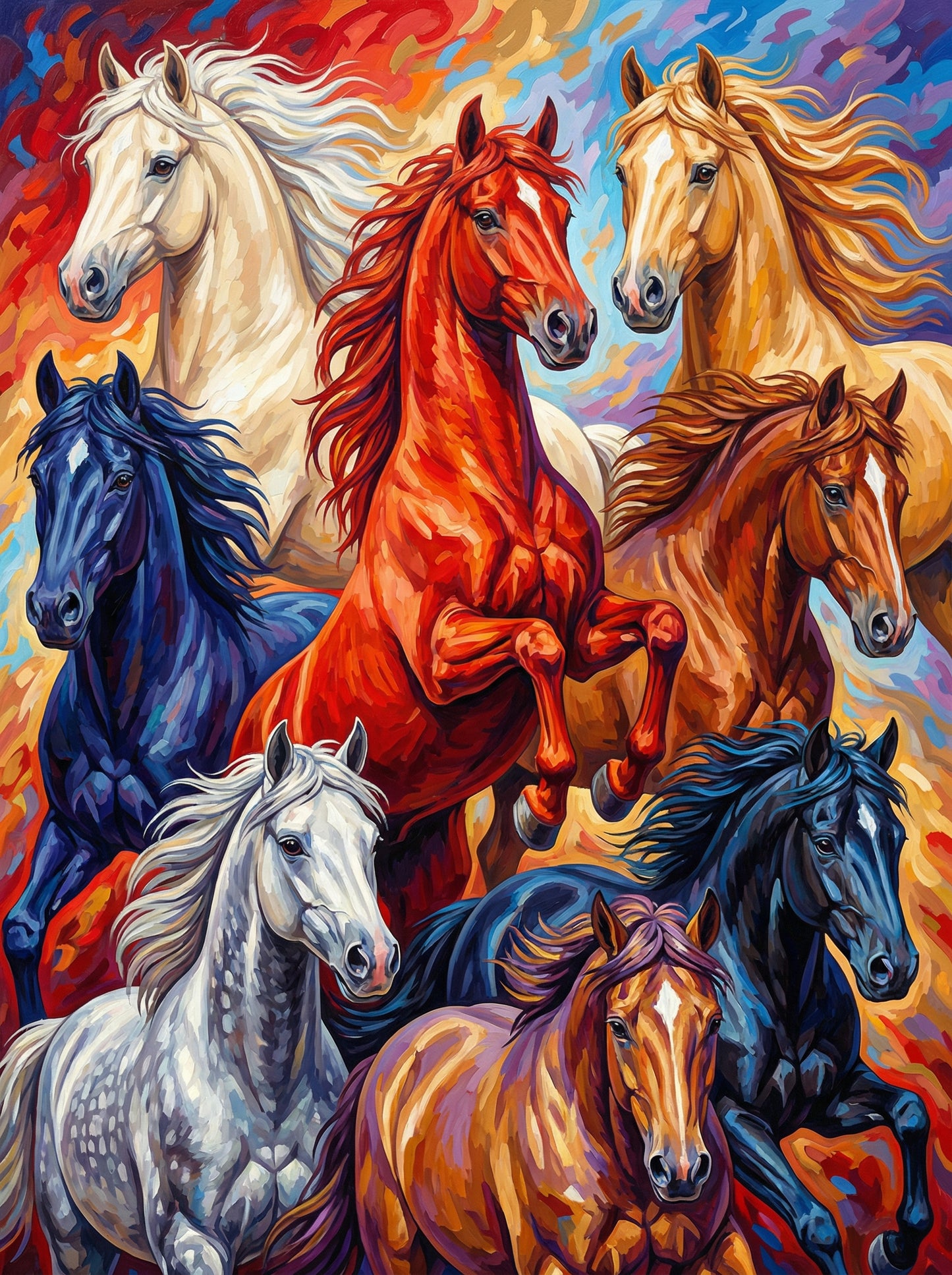Wildfire Seven Stallions (Diamond Painting) Diamond Painting kit