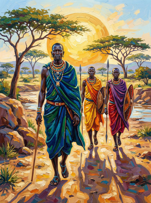 Savanna Sun Warriors (100 Color Diamond Painting) Diamond Painting kit