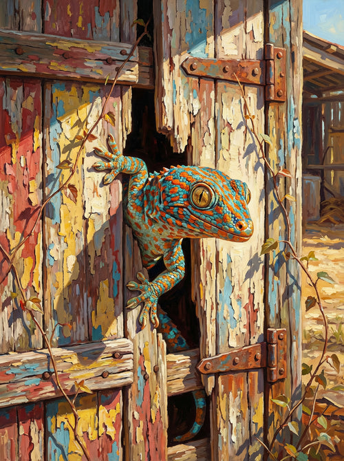 Curious Barn Gecko (Diamond Painting) Diamond Painting kit