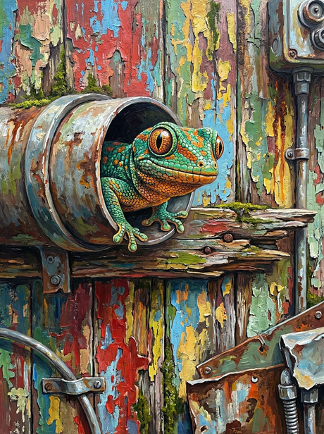 Rustic Pipe Treefrog (Diamond Painting) Diamond Painting kit