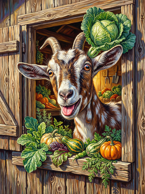 Happy Harvest Goat (Diamond Painting) Diamond Painting kit