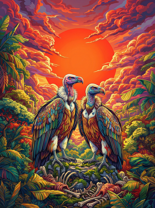 Sunset Jungle Guardians (Diamond Painting) Diamond Painting kit