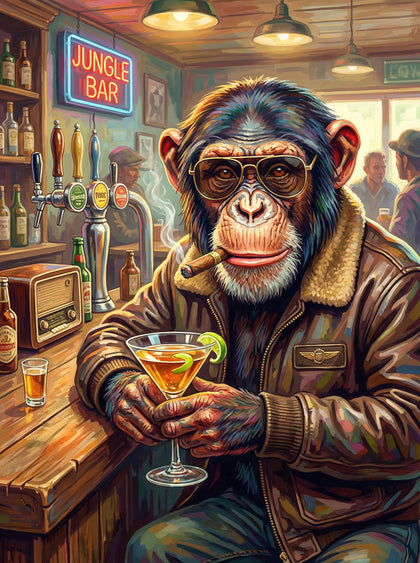 Midnight Jungle Aviator (100 Color Diamond Painting) Diamond Painting kit