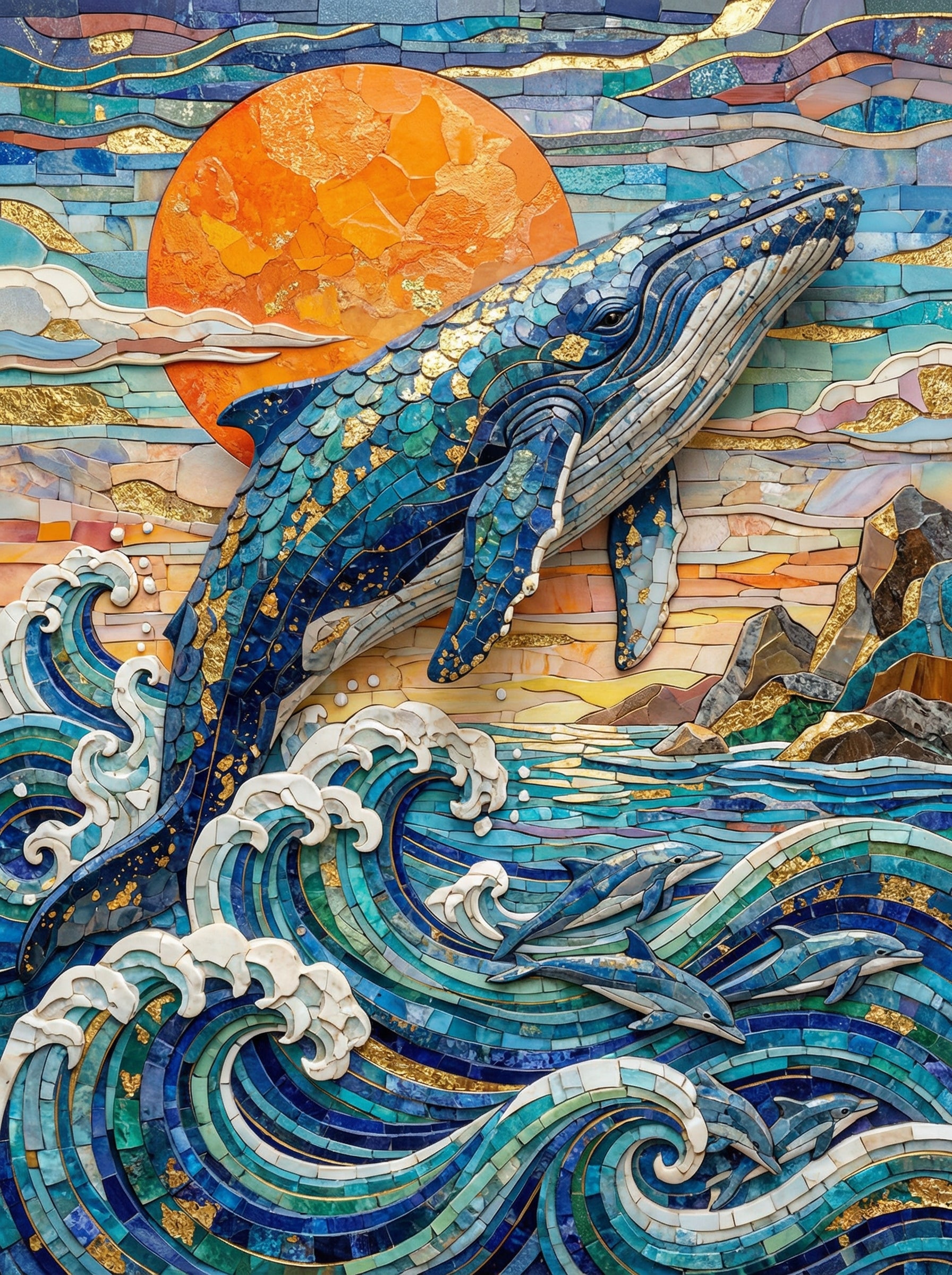 Golden Tide Mosaic (Diamond Painting) Diamond Painting kit