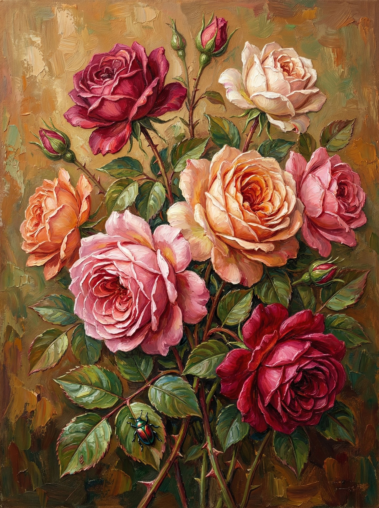 Vintage Rose Elegance (Diamond Painting)