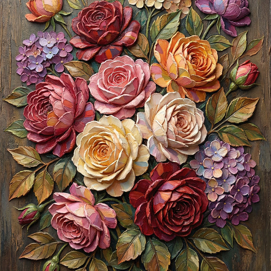 Antique Rose Harmony (100 Color Diamond Painting)